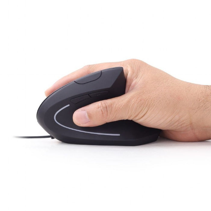 Mouse with Cable and Optical Sensor GEMBIRD MUS-ERGO-01 3200 DPI Black
