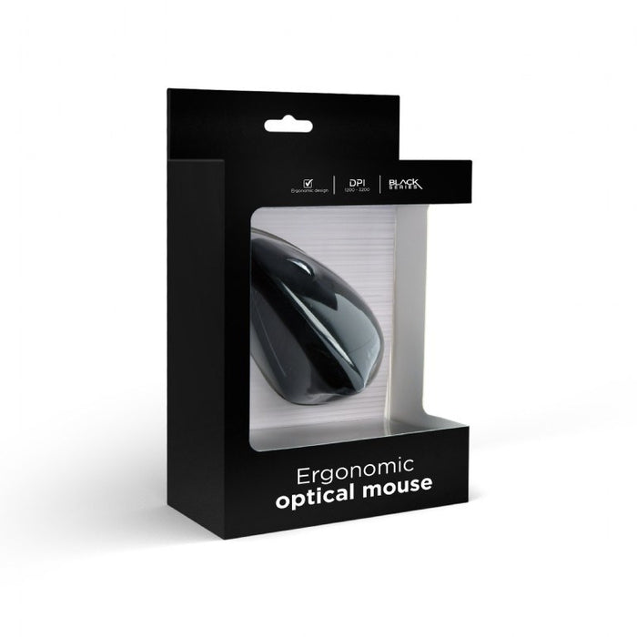 Mouse with Cable and Optical Sensor GEMBIRD MUS-ERGO-01 3200 DPI Black