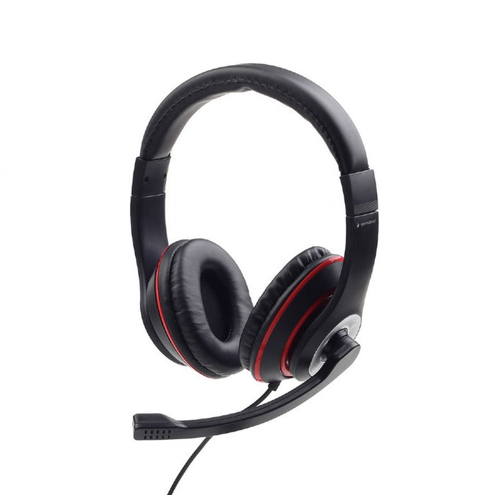 Headphones with Microphone GEMBIRD MHS-03-BKRD Black Red
