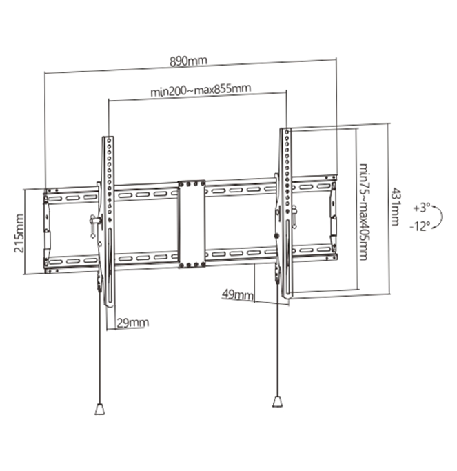 Gembird WM-90T-01 TV mount/stand 2.29 m (90") Black