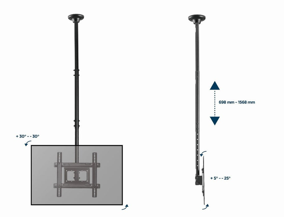 Gembird CM-70ST-01 TV mount/stand 177.8 cm (70") Black