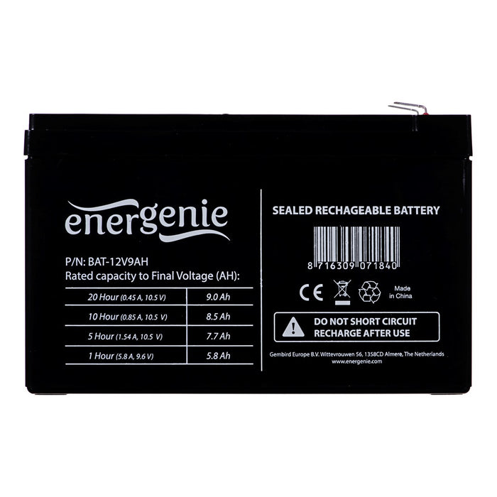 Battery for Uninterruptible Power Supply System UPS GEMBIRD 12V, 9 Ah 9 Ah 12 V
