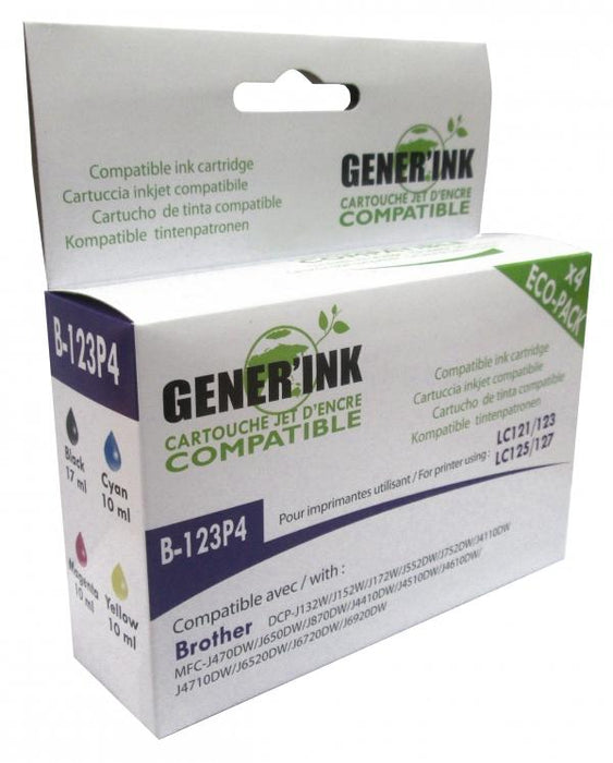 Ink cartridge GENERIK LC123/121/125 BROTHER, (BK-CMY)