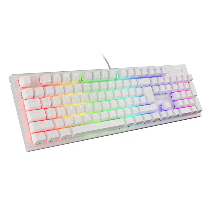 Genesis Gaming Keyboard Thor 303 White RGB Backlight US Layout Brown Switch - Клавиатури<<<GENESIS компютърна