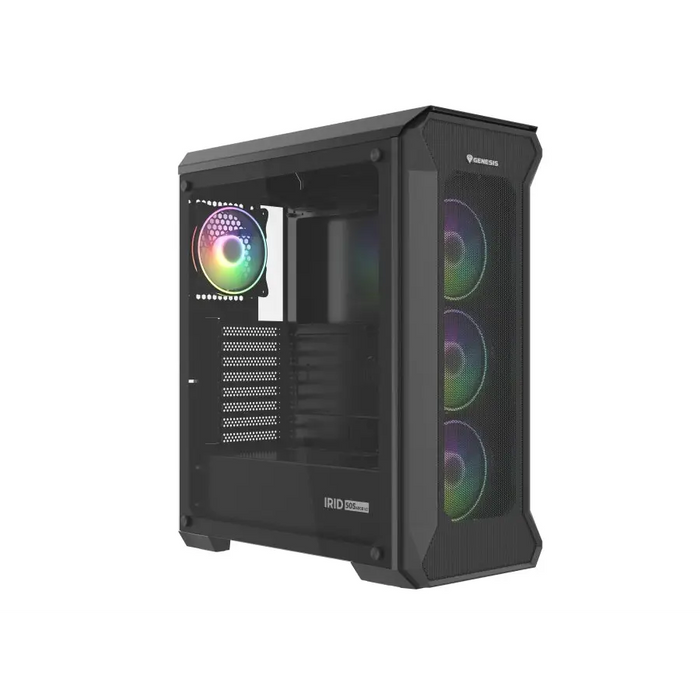 Genesis Gaming PC Case IRID 505 ARGB V2 Midi Tower Window Black - Кутии и охлаждания<<<GENESIS компютърна