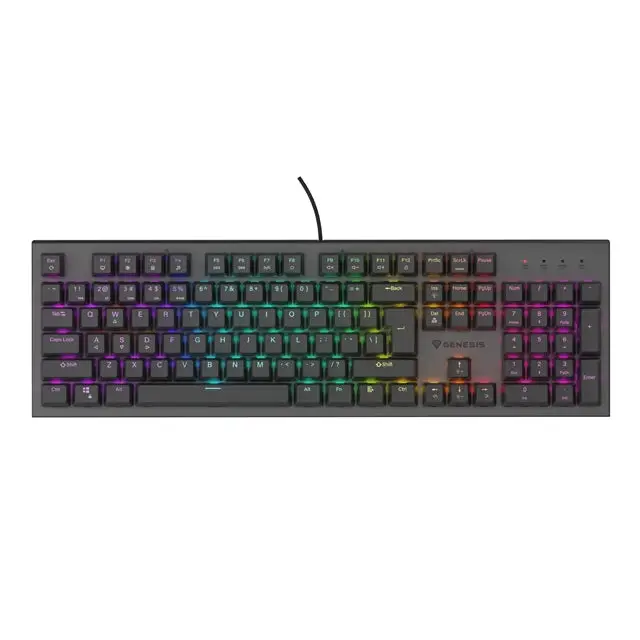 Genesis Mechanical Gaming Keyboard Thor 303 RGB Backlight Brown Switch US Layout Black - Клавиатури<<<GENESIS