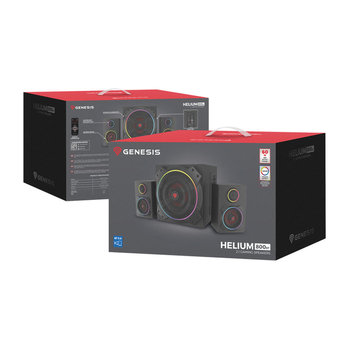 Genesis Speakers Helium 800BT 2.1 Bluetooth ARGB, Black