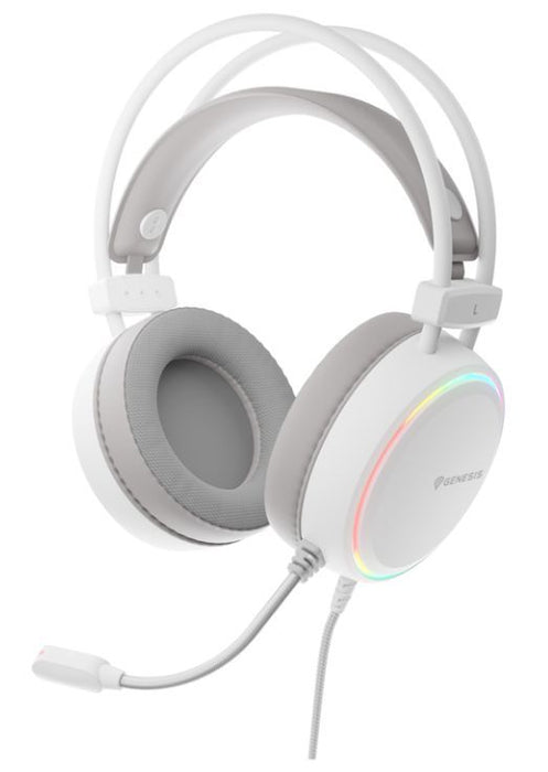 Genesis Headset Neon 613 G2 With Microphone RGB Illumination White