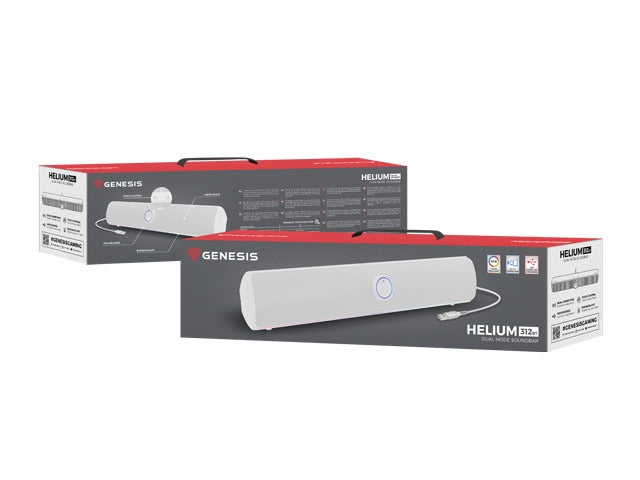 Genesis Soundbar Helium, 312BT, 2.0 Bluetooth, White