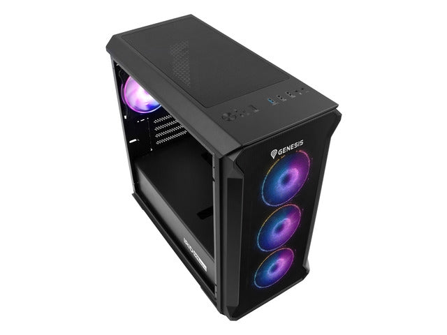 Genesis PC Case Irid 503 ARGB V2 MATX Mini Tower Window, Black