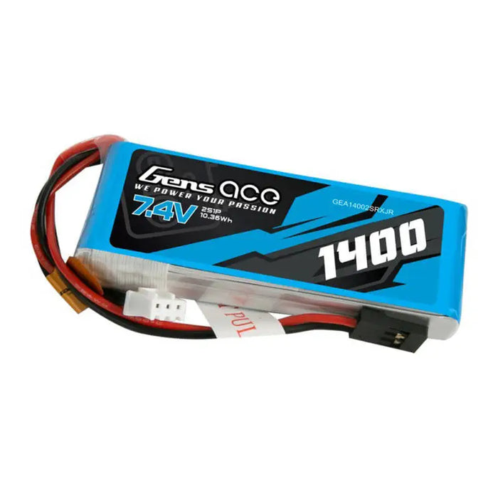 Gens ace 1400mAh 7.4V 2S1P LiPo battery for JR plug-in transmitter - Lithium and NiMH<<<Batteries<<<RC