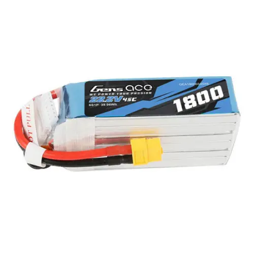 Gens ace 1800mAh 22.2V 45C 6S1P Lipo Battery Pack - Lithium and NiMH<<<Batteries<<<RC models<<<InnproXML
