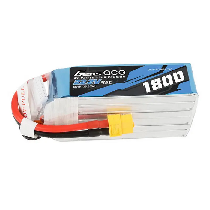 Gens ace 1800mAh 22.2V 45C 6S1P Lipo Battery Pack - Lithium and NiMH<<<Batteries<<<RC models<<<InnproXML
