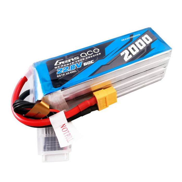 Gens ace 2000mAh 22.8V 60C 6S1P High Voltage Lipo Battery Pack with XT60 Plug - Lithium and NiMH<<<Batteries<<<RC