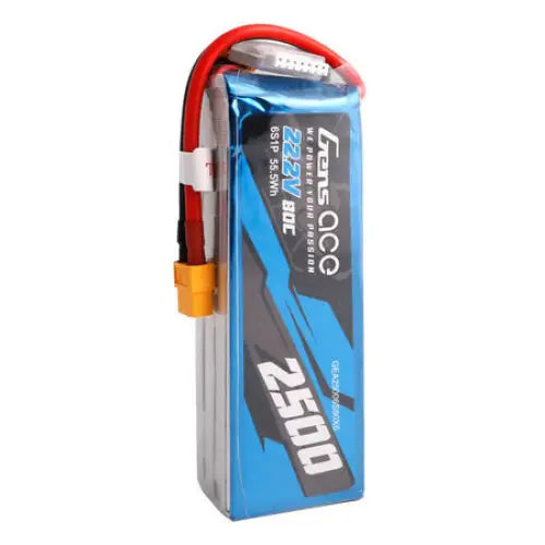 Gens ace 2500mAh 22.2V 80C 6S1P Lipo Battery Pack with XT60 plug - Lithium and NiMH<<<Batteries<<<RC models<<<InnproXML
