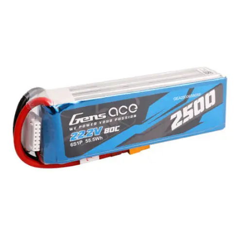 Gens ace 2500mAh 22.2V 80C 6S1P Lipo Battery Pack with XT60 plug - Lithium and NiMH<<<Batteries<<<RC models<<<InnproXML