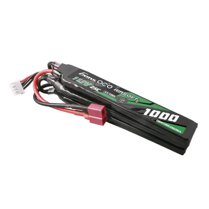 Gens ace 25C 1000mAh 3S1P 11.1V Nunchuck 3X Airsoft Gun Lipo Battery with T Plug - Lithium and NiMH<<<Batteries<<<RC