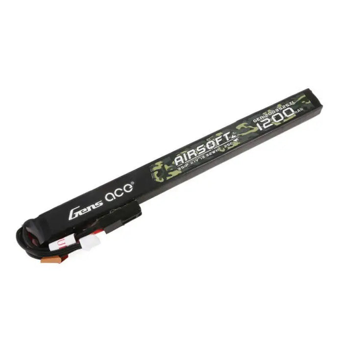 Gens ace 25C 1200mAh 3S1P 11.1V Airsoft Gun Lipo Battery with mini Tamiya Plug Long size - Lithium