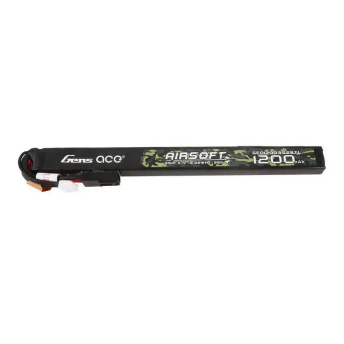 Gens ace 25C 1200mAh 3S1P 11.1V Airsoft Gun Lipo Battery with mini Tamiya Plug Long size - Lithium