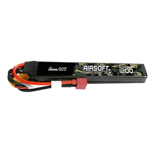 Gens Ace 25C 1200mAh 3S1P 11.1V Saddle Airsoft Gun Lipo Battery with T Plug - Lithium and NiMH<<<Batteries<<<RC