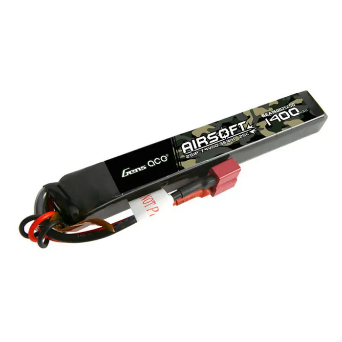 Gens ace 25C 1400mAh 2S1P 7.4V Airsoft Gun Lipo Battery with T Plug - Lithium and NiMH<<<Batteries<<<RC