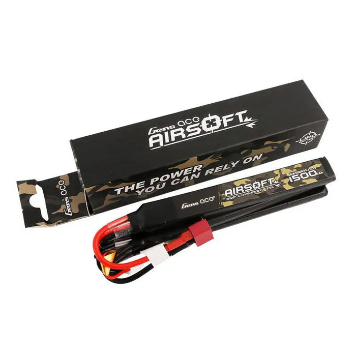 Gens ace 25C 1500mAh 3S1P 11.1V Nunchuck 3X Airsoft Gun Lipo Battery with T Plug - Lithium and NiMH<<<Batteries<<<RC
