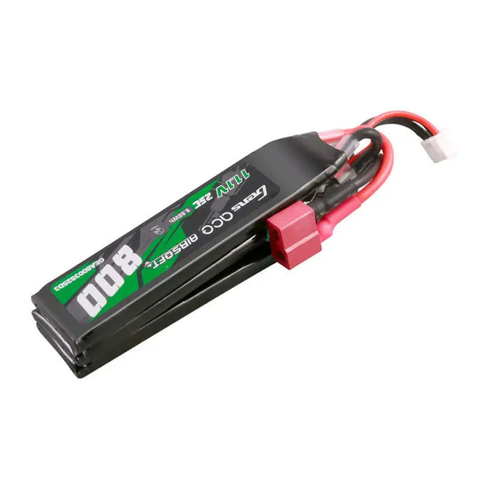 Gens ace 25C 800mAh 3S1P 11.1V NUNCHUCK 3X Airsoft Gun Lipo Battery with Deans(T) Plug - Lithium