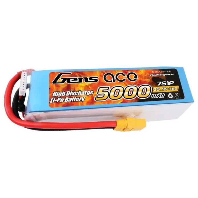 Gens Ace 5000mAh 25.9V 45C 7S1P XT90 Battery - Lithium and NiMH<<<Batteries<<<RC models<<<InnproXML