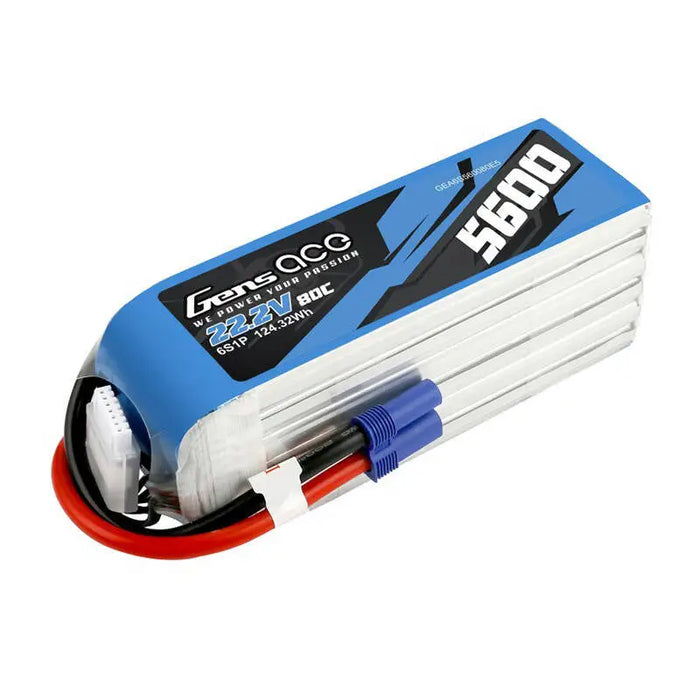 Gens ace 5600mAh 80C 22.2V 6S1P Lipo Battery Pack with EC5 plug - Lithium and NiMH<<<Batteries<<<RC models<<<InnproXML