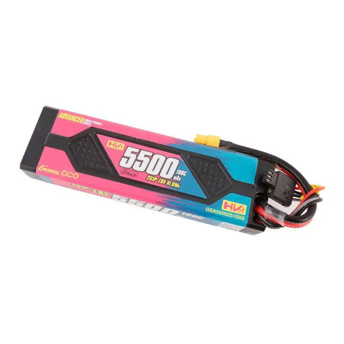 Gens ace Advanced 5500mAh 7.6V 100C 2S1P HardCase Lipo Battery Pack with XT60 - Lithium and NiMH<<<Batteries<<<RC