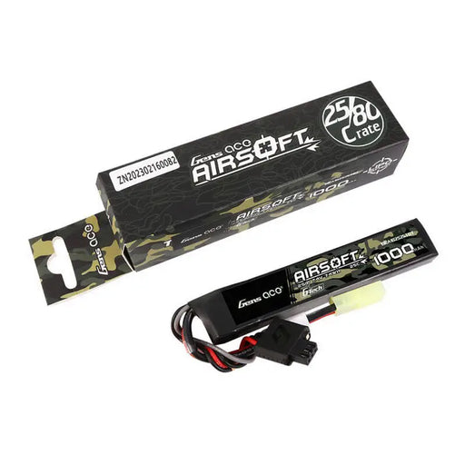 Gens ace G-Tech 25C 1000mAh 2S1P 7.4V Airsoft Gun Lipo Battery with mini Tamiya Plug - Lithium