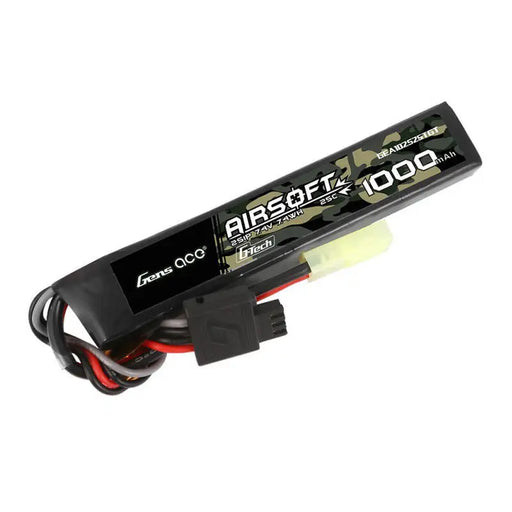 Gens ace G-Tech 25C 1000mAh 2S1P 7.4V Airsoft Gun Lipo Battery with mini Tamiya Plug - Lithium