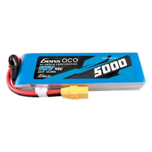 Gens ace G-Tech 5000mAh 11.1V 45C 3S1P lipo battery with XT90 Plug - Lithium and NiMH<<<Batteries<<<RC