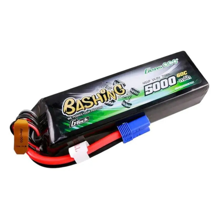 Gens ace G-Tech 5000mAh 14.8V 4S1P 60C Lipo Battery Pack with EC5 Plug-Bashing Series - Lithium
