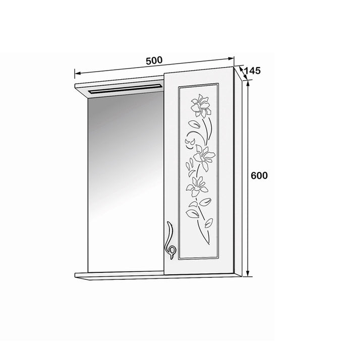 BATHROOM CABINET WITH MIRROR GERA COLORS 50