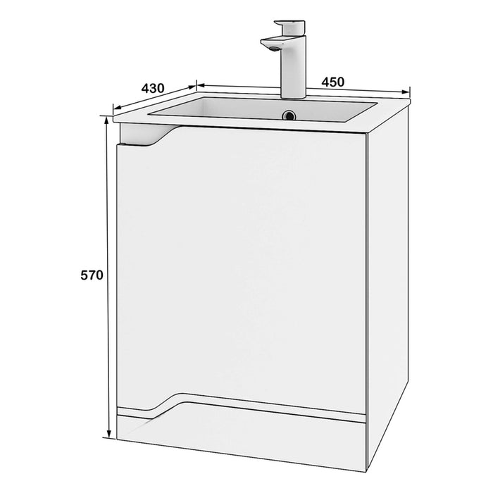 BATHROOM CABINET WITH WASHBASIN GERA LARA 45