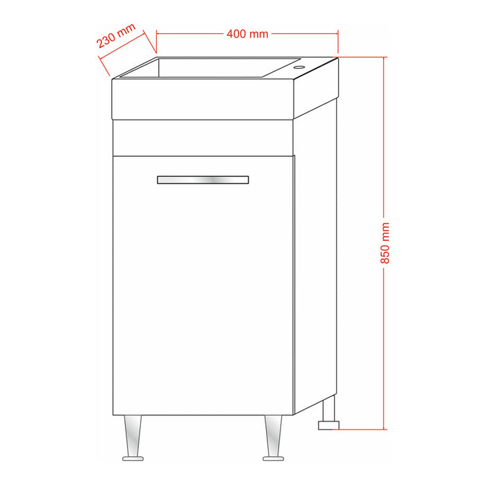 BATHROOM CABINET WITH WASHBASIN GERA VANESSA 40