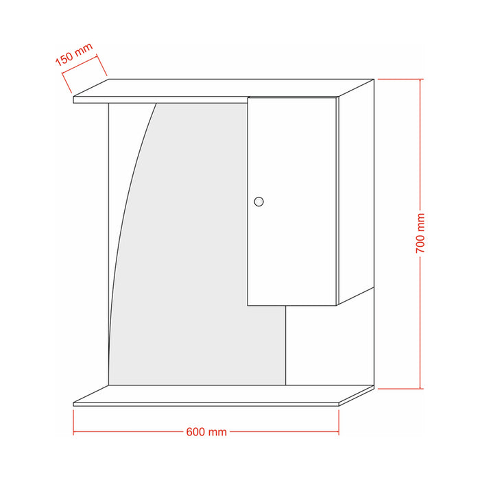 GERA FLORENCE 60 MIRROR BATHROOM CABINET