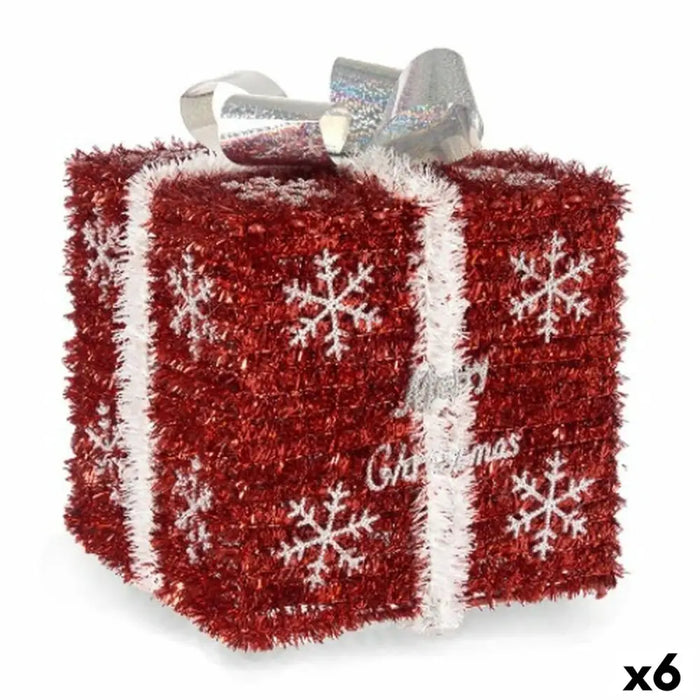 Gift Box White Red Silver polypropylene PET 20 x 23 x 20 cm (6 Units) - Декорация и Осветление<<<Дом