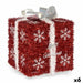 Gift Box White Red Silver polypropylene PET 20 x 23 x 20 cm (6 Units) - Декорация и Осветление<<<Дом