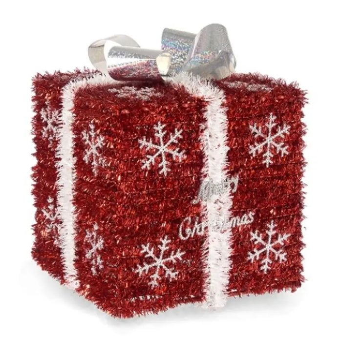 Gift Box White Red Silver polypropylene PET 20 x 23 x 20 cm (6 Units) - Декорация и Осветление<<<Дом