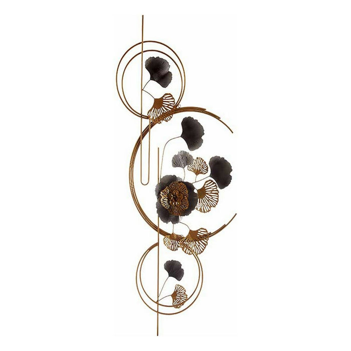 Hanging decoration Gift Decor Copper Golden Metal Flowers 60 x 150 x 7,5 cm Mural
