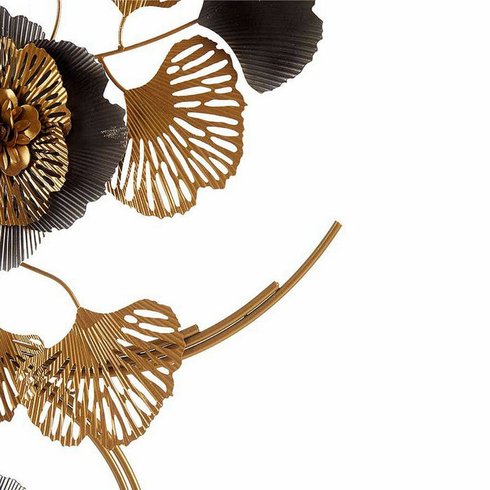 Hanging decoration Gift Decor Copper Golden Metal Flowers 60 x 150 x 7,5 cm Mural