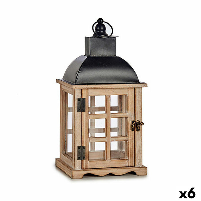 Lantern Gift Decor Brown Black Wood Metal Crystal 14 x 40 x 20 cm 20 x 40 x 14 cm (6 Units)