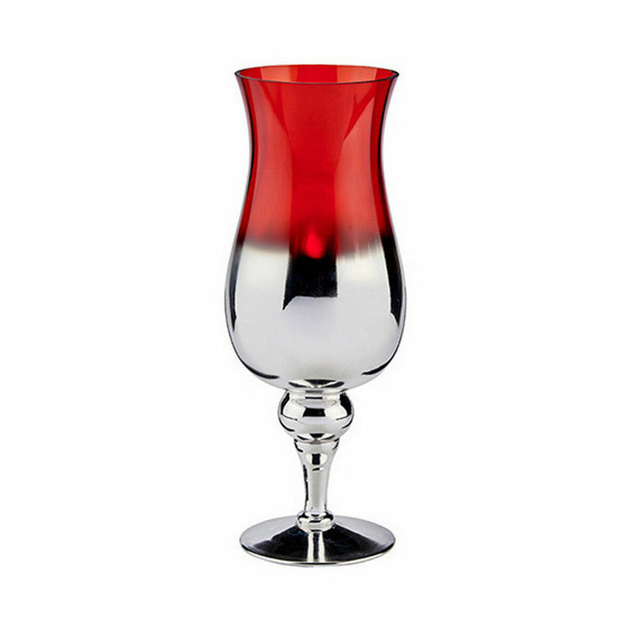 Candleholder Gift Decor Red Silver Crystal 13 x 35 x 13 cm (6 Units)