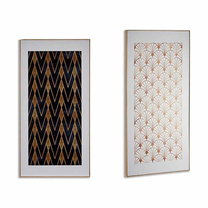 Canvas Gift Decor Geometric 61,5 x 3 x 121,5 cm (2 Units)