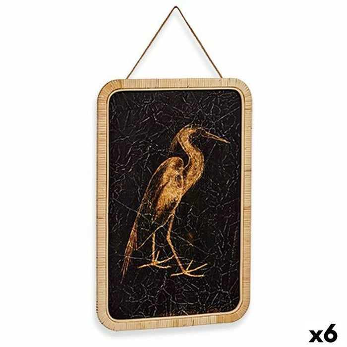 Canvas Gift Decor Heron 2 x 60 x 40 cm (6 Units)