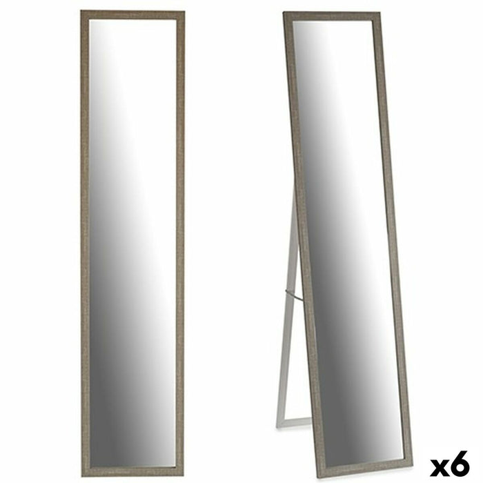 Free standing mirror Gift Decor Grey Wood Glass Crystal MDF Wood 44 x 32,5 x 120 cm 32,5 x 130 x 3 cm 33 x 130 x 4,2 cm (6 Units