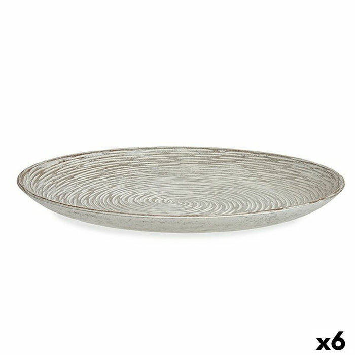 Centerpiece Gift Decor White MDF Wood 34,5 x 3 x 34,5 cm Spiral (6 Units)