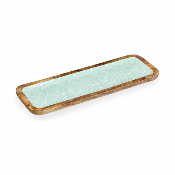 Centerpiece Gift Decor White Brown Green Polyester Resin Mango wood 45 x 15 cm 15,2 x 2,54 x 45,7 cm Leaf of a plant (6 Units)